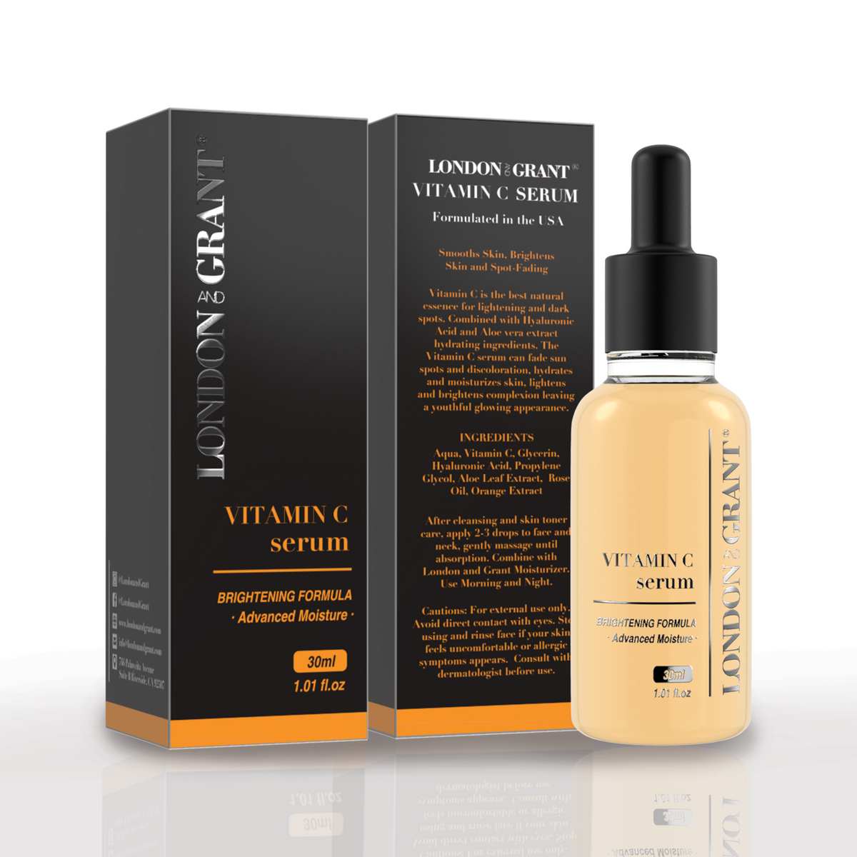 Vitamin C Anti-Aging Serum (25%) Hyaluronic Acid + Aloe Leaf Extract 1oz.