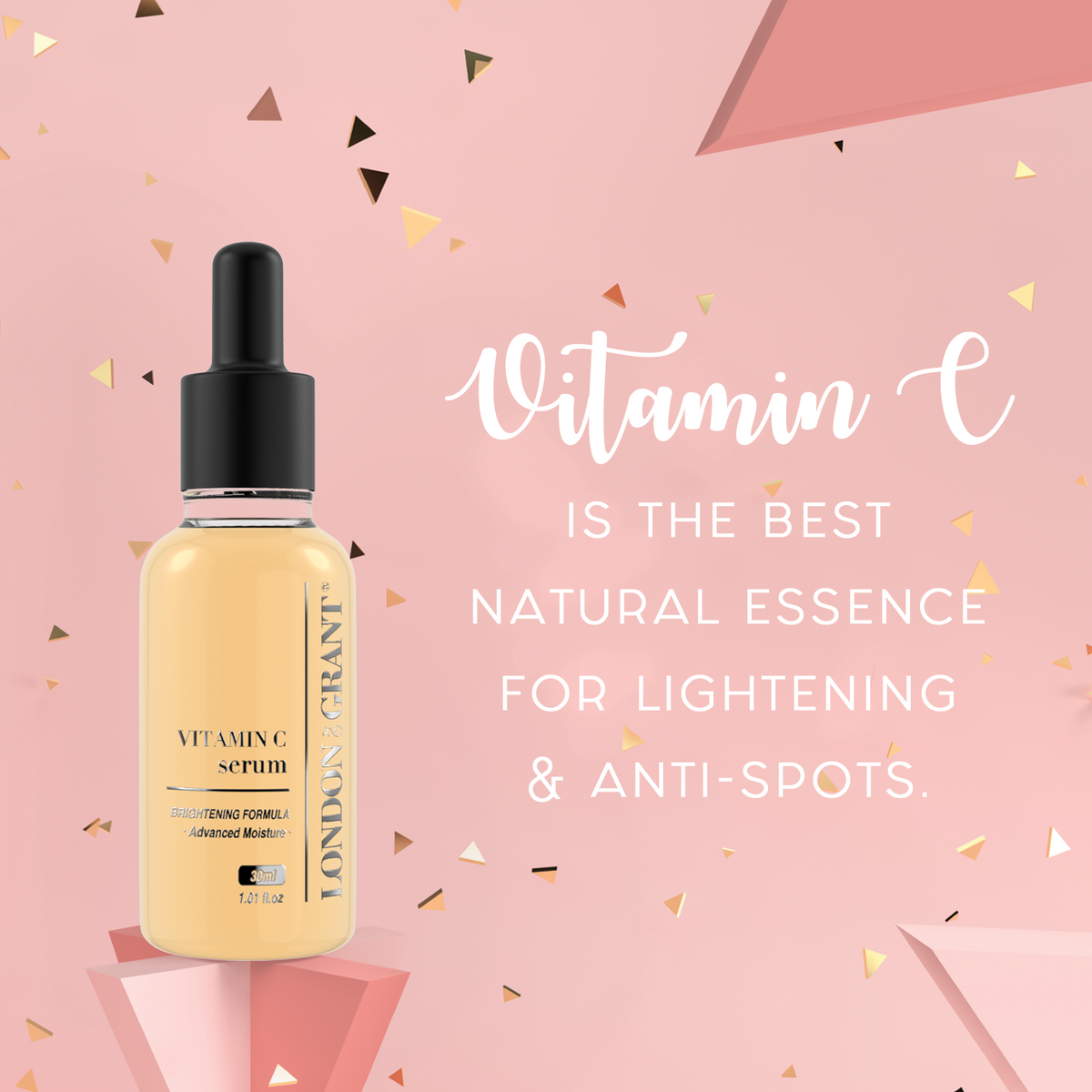 Vitamin C Anti-Aging Serum (25%) Hyaluronic Acid + Aloe Leaf Extract 1oz.