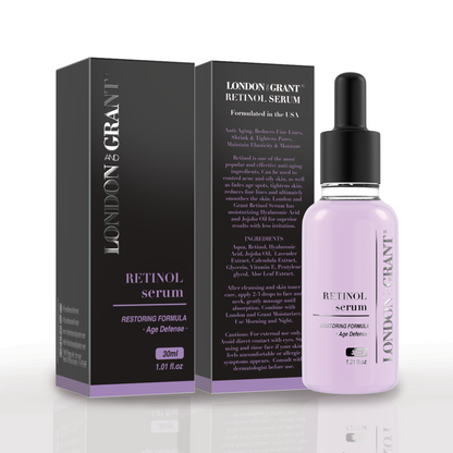 Retinol Serum (2.5%) Anti-Anging Hyaluronic Acid + Vitamin E Reduces Wrinkles, Redness, and Pores 1oz.