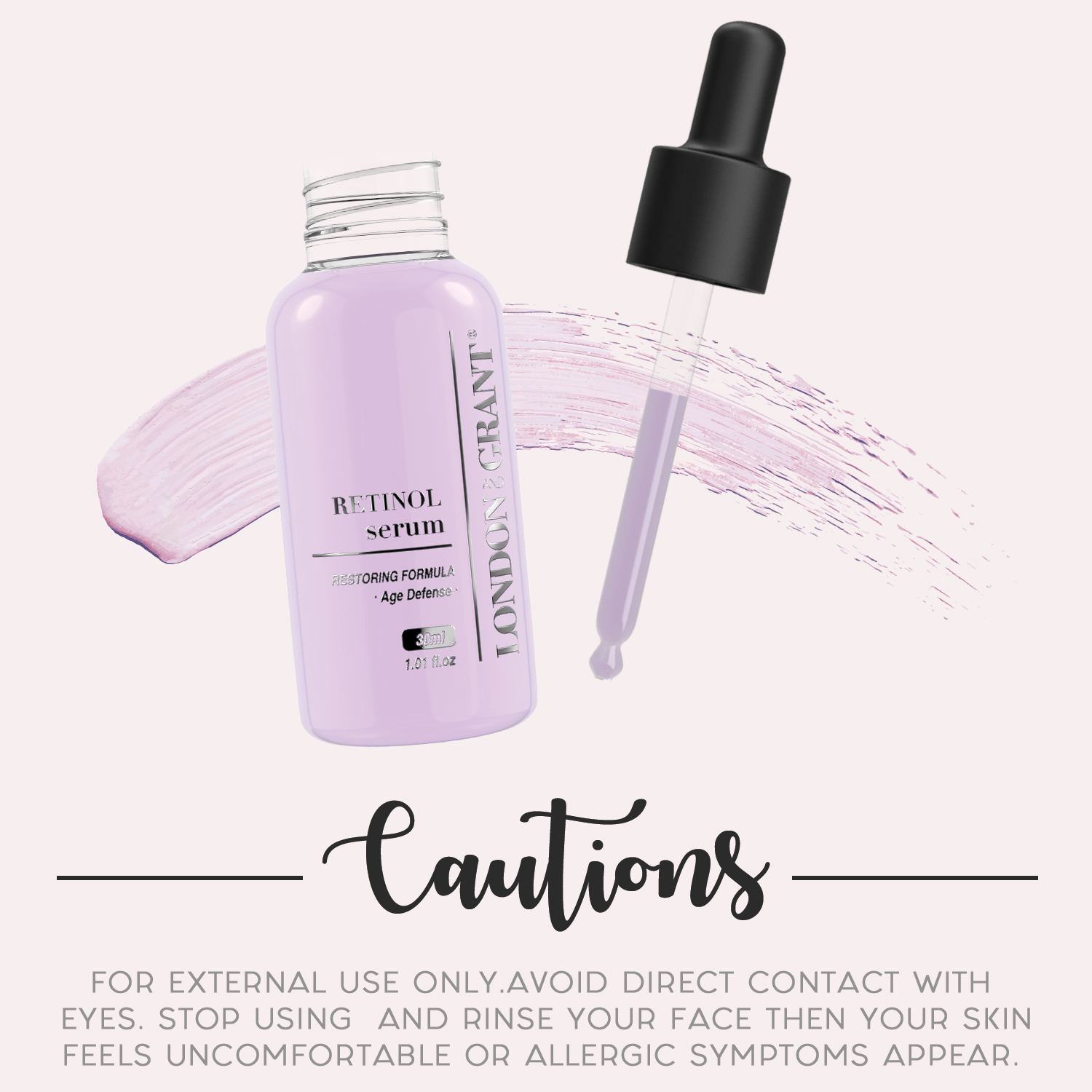 Retinol Serum (2.5%) Anti-Anging Hyaluronic Acid + Vitamin E Reduces Wrinkles, Redness, and Pores 1oz.