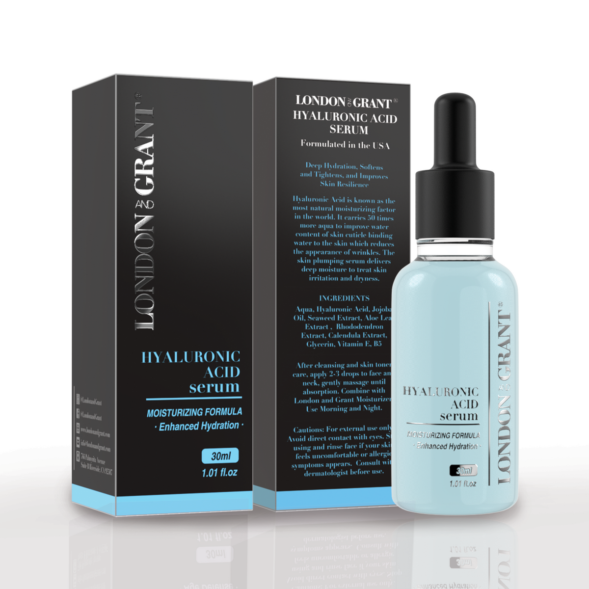 Hyaluronic Acid Serum (2%) Enhanced Hydration Vitamin B5 + Vitamin E  1oz.