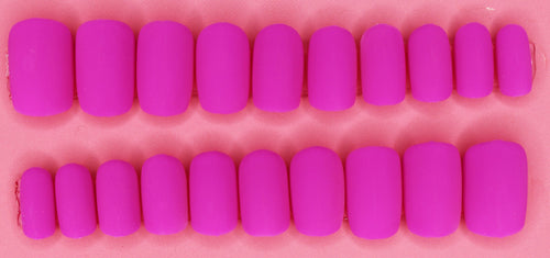 Magenta Love Medium Round Matte Press On Nails